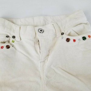 Children's Place Girl Boot Cut White Corduroy Pant